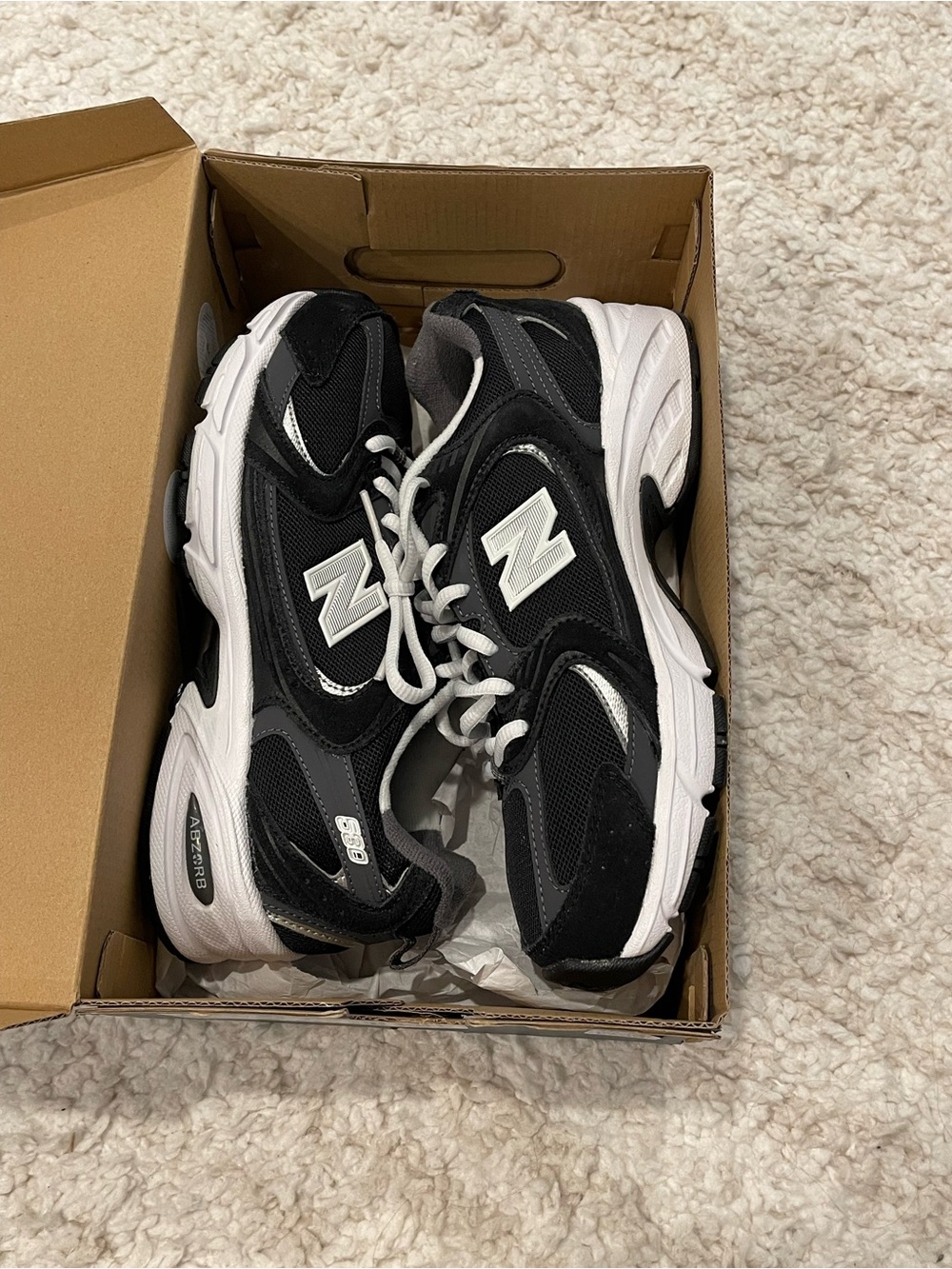 New Balance Black & White Running Sneakers